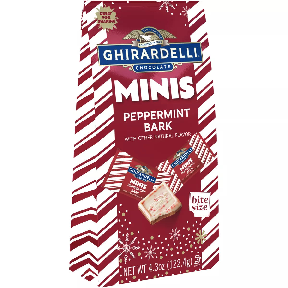 Ghirardelli Christmas Peppermint Bark Chocolate Minis - 4.3oz