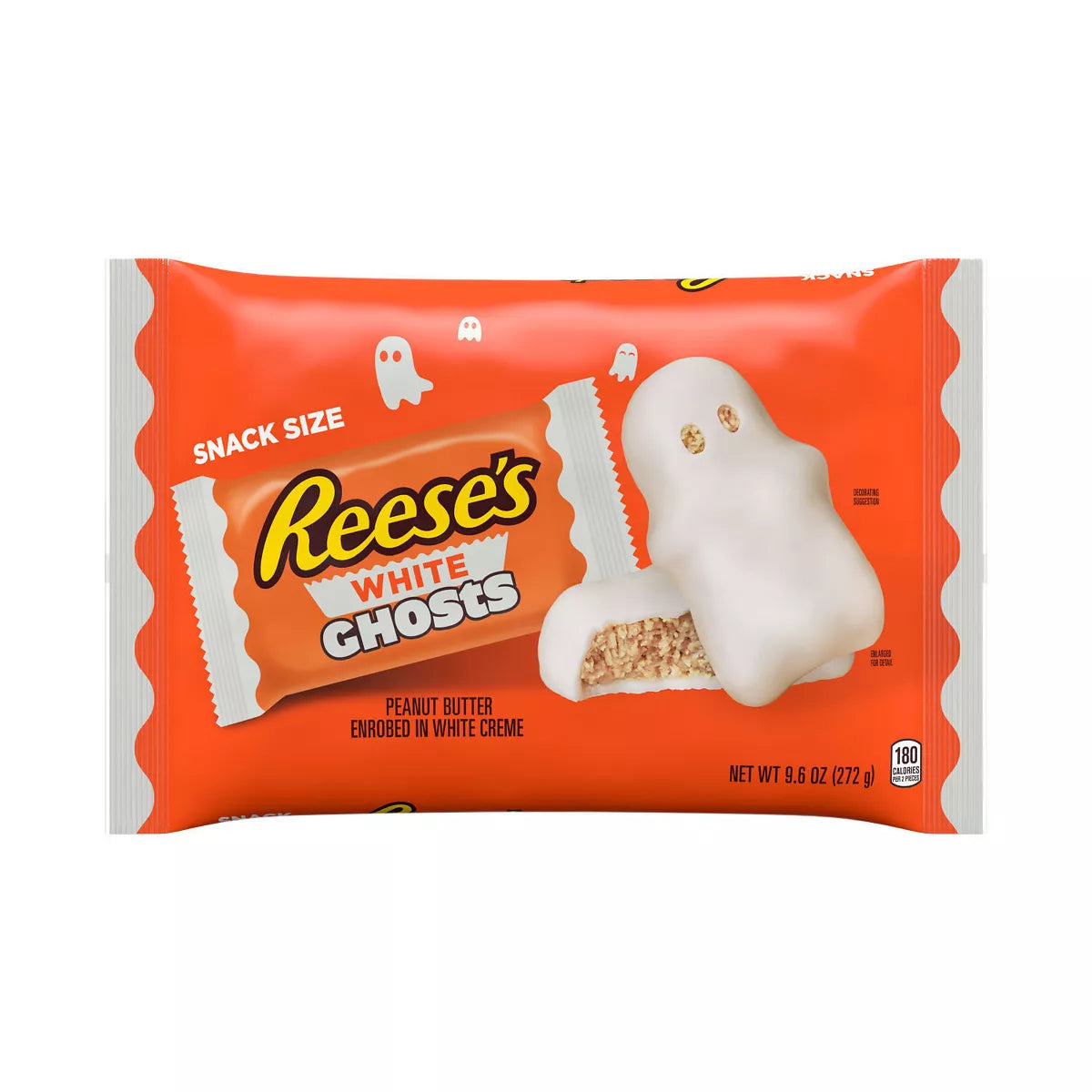 Reese's Peanut Butter White Chocolate Ghosts Halloween Candy Snack Size - 9.6oz