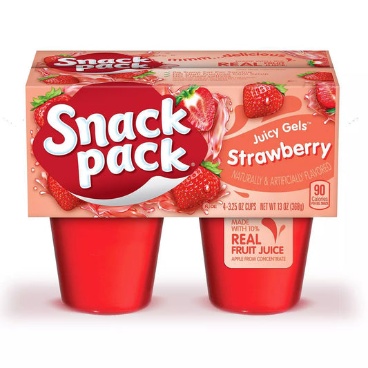 Snack Pack Juicy Gels Strawberry - 4 Cups