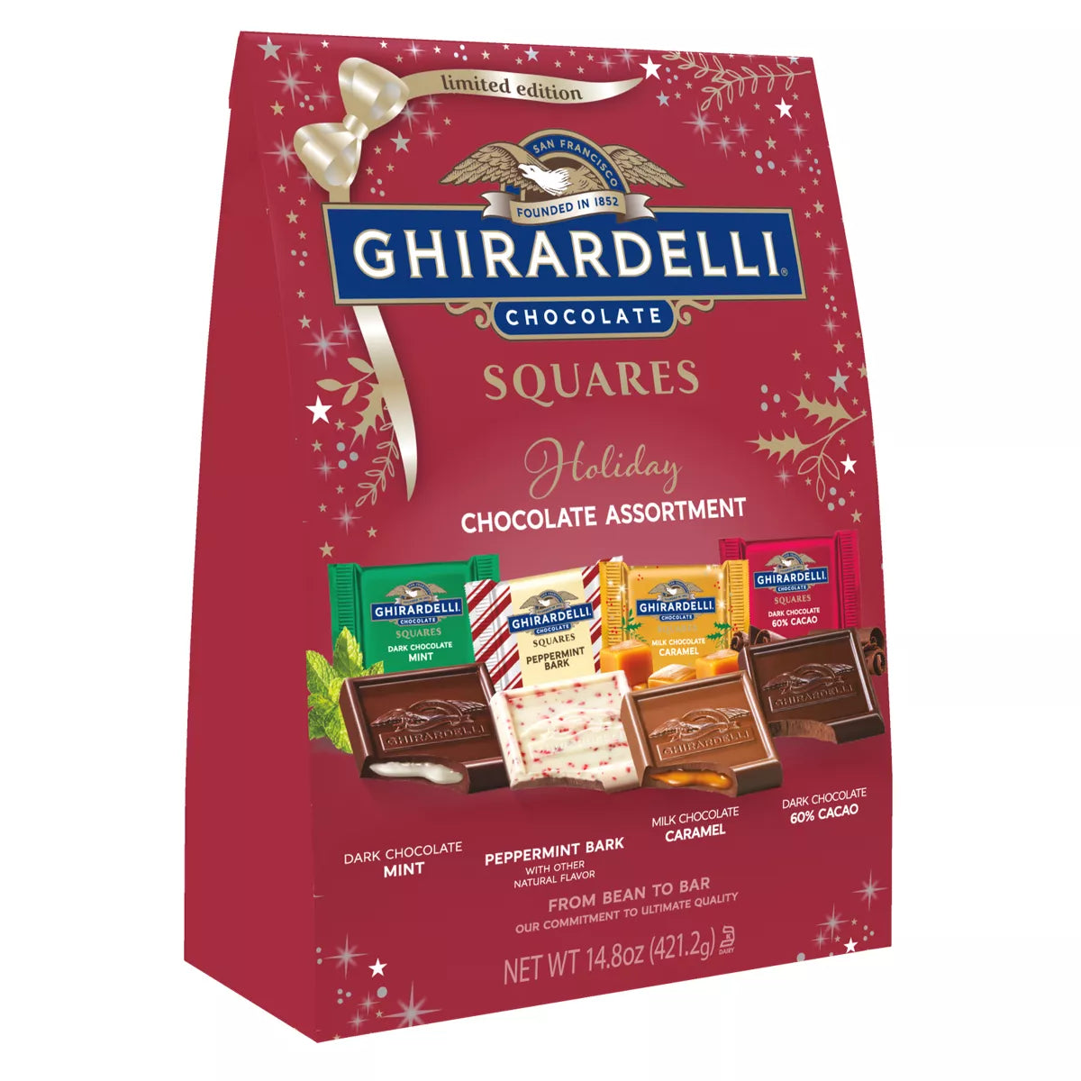 Ghirardelli Christmas Limited Edition Squares Assorted XL Bag - 14.8oz