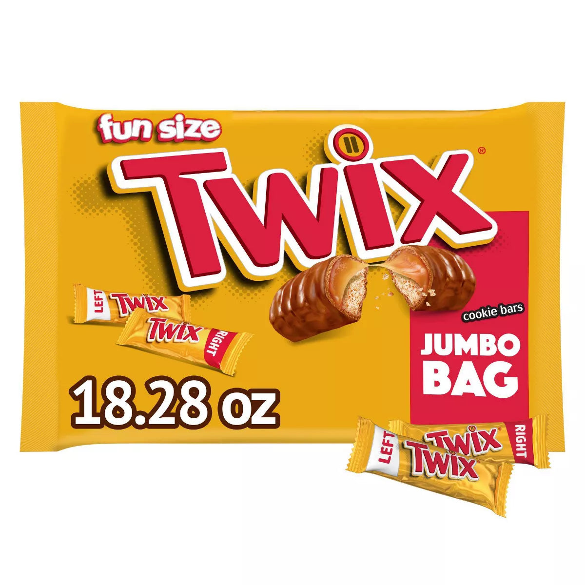 Twix Halloween Fun Size Caramel Cookie Chocolate Bars - 18.28oz