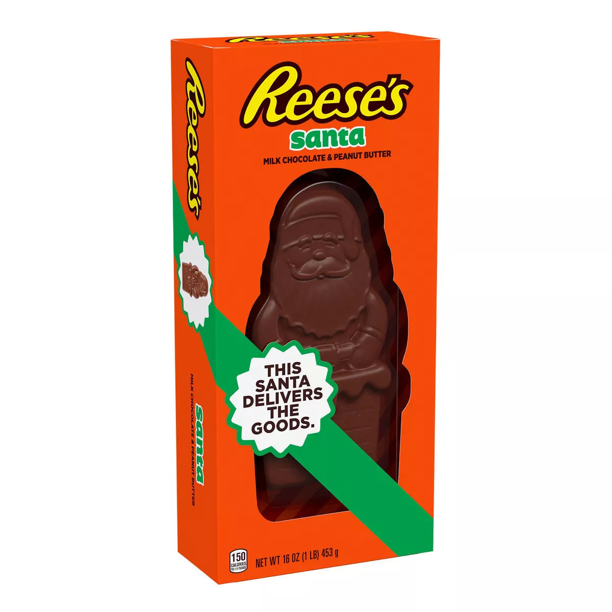 REESE'S Christmas Milk Chocolate Peanut Butter Santa Candy - 16oz