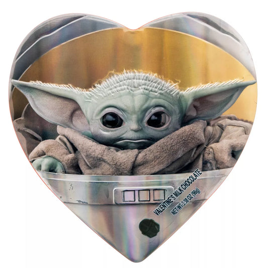 Mandalorian Valentine's Grougu Large Heart Tin with Chocolate - 3.38oz
