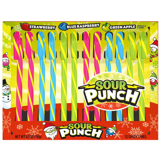 Sour Punch Christmas Candy Canes Box - 5.3oz