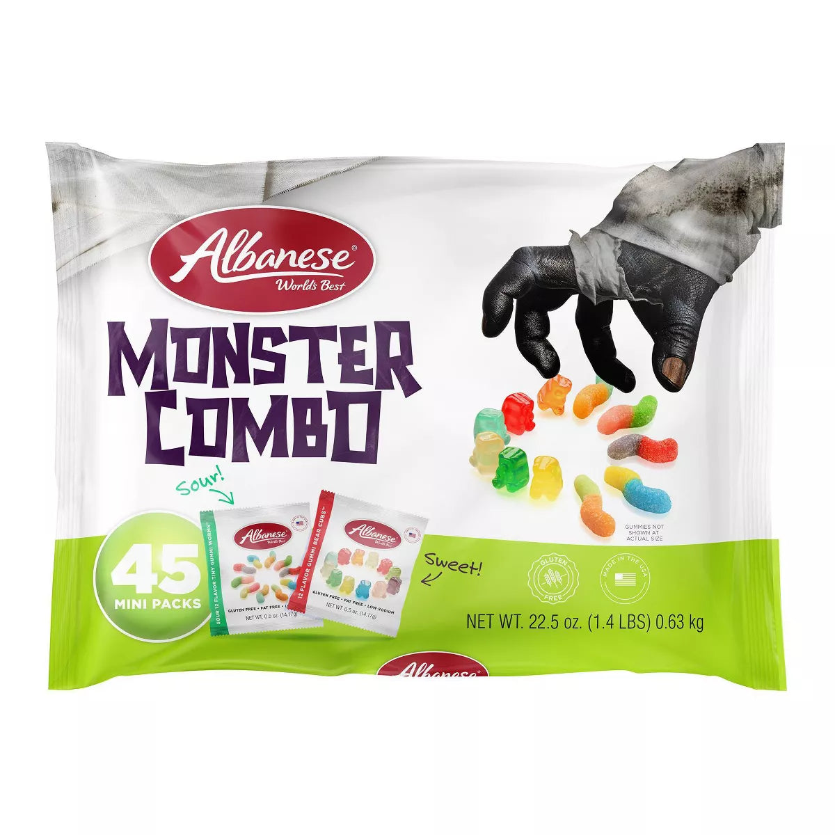 Albanese Sweet & Sour Monster Combo Bag - 22.5oz/45ct