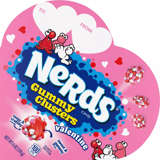 Nerds Valentine's Heart Gift Box Clusters - 6oz