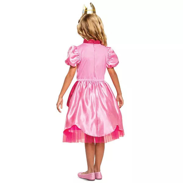 Kids' Super Mario Princess Peach Halloween Costume Dress with Headpiece