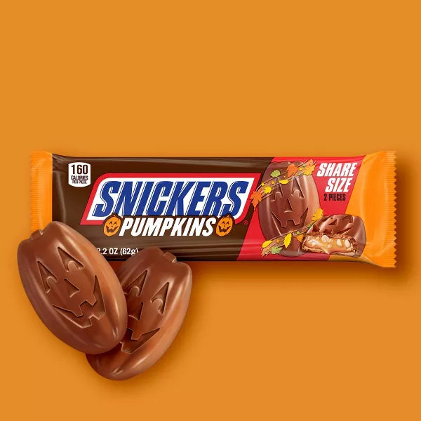 Snickers Halloween Pumpkin Milk Chocolate Candy Bar Share Size - 2.20oz