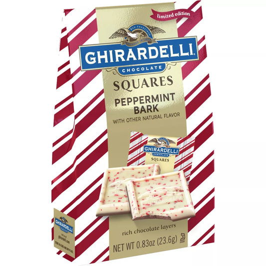 Ghirardelli Christmas Limited Edition Peppermint Bark Squares Small Bag - 0.83oz