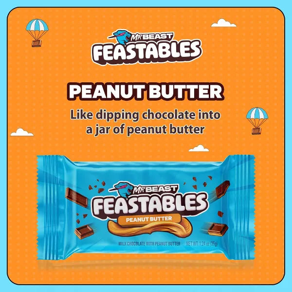 MrBeast Feastables Multipack Peanut Butter Chocolate Candy - 5 Bars