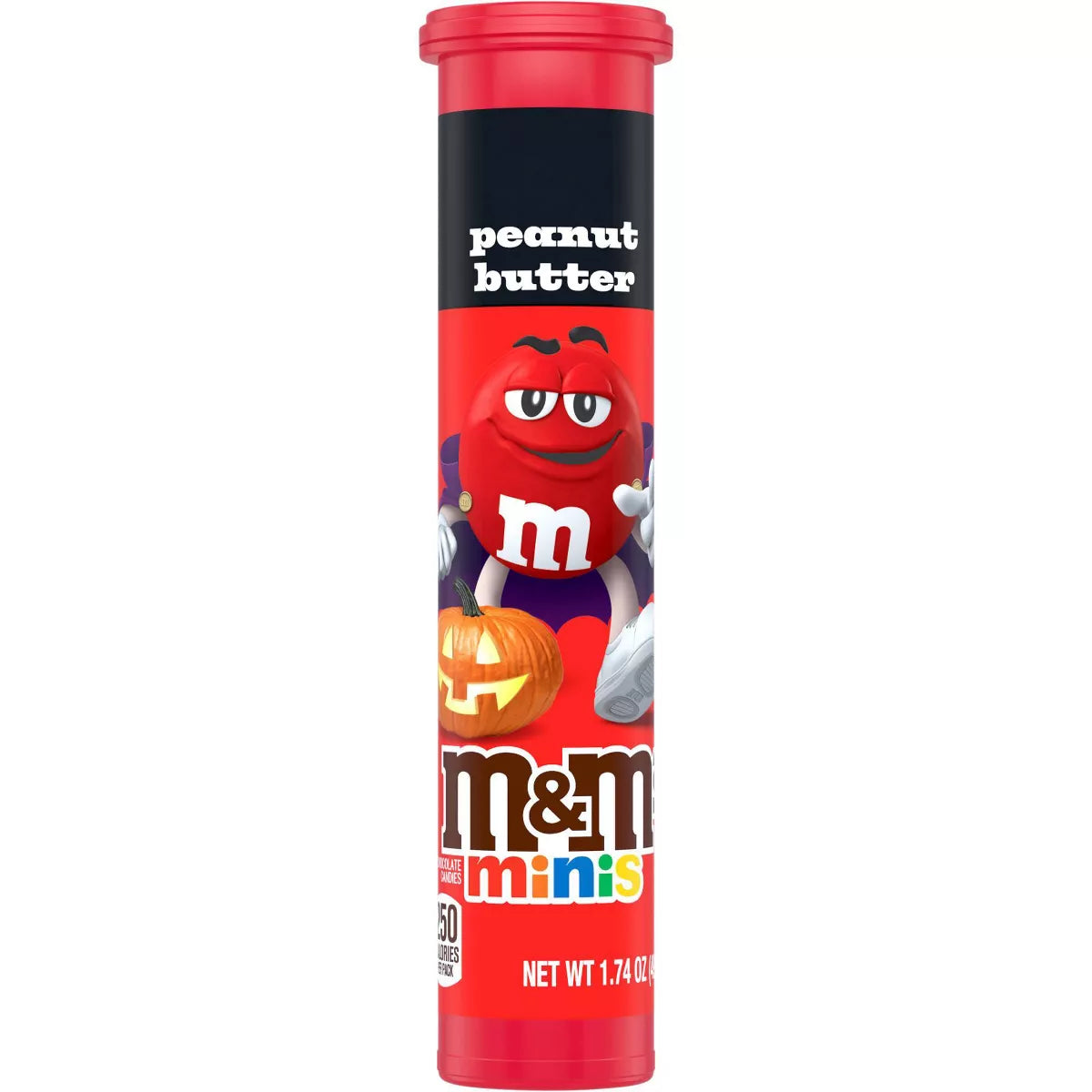 M&M's Minis Halloween Peanut Butter Chocolate Candy Megatube - 1.74oz