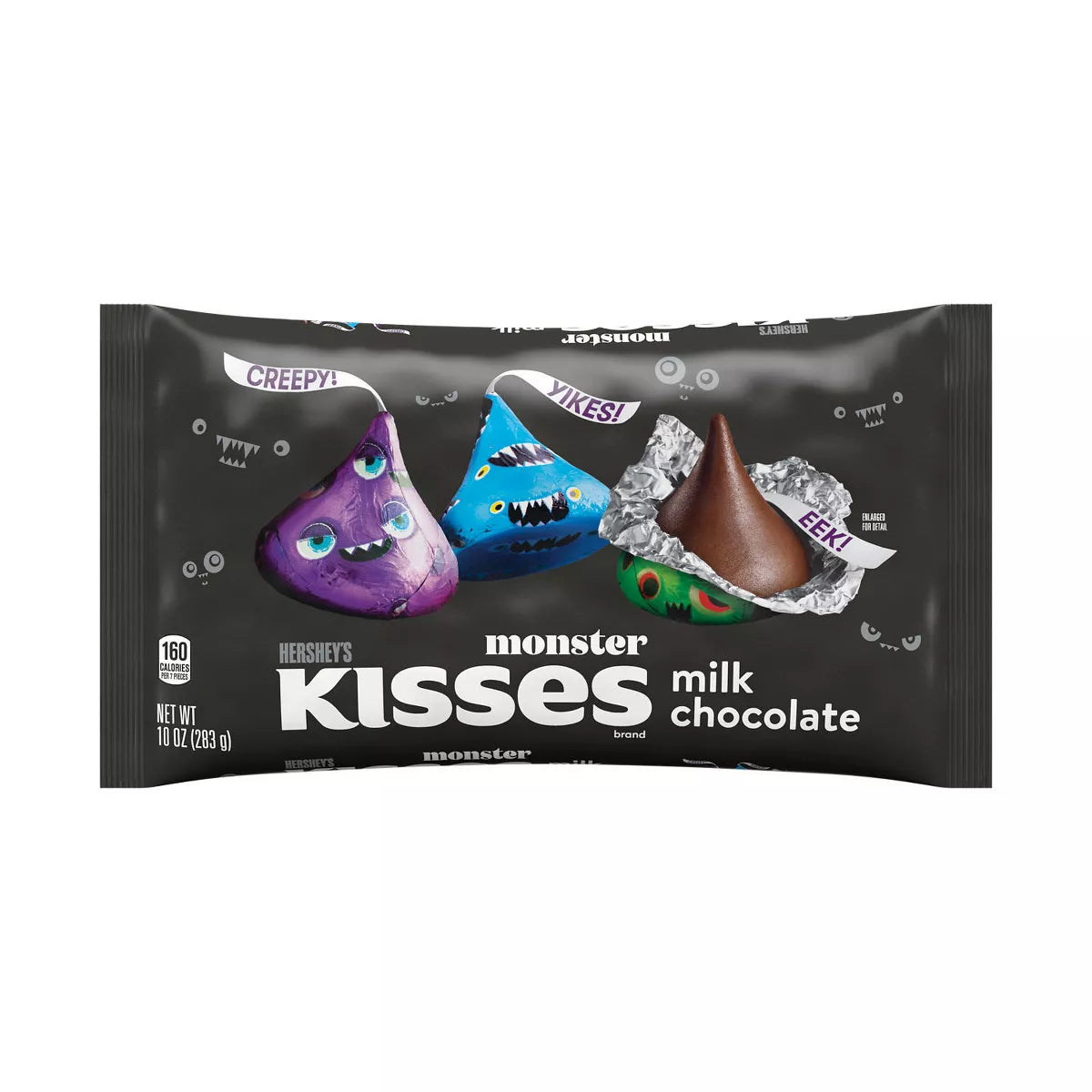 Hershey's Kisses Milk Chocolate Monster Foils Halloween Candy - 10oz