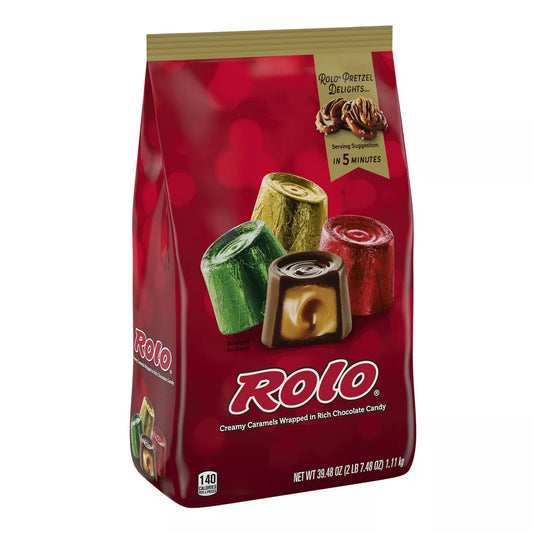 Rolo Christmas Chocolate Caramels Candy Bulk Bag - 39.48oz