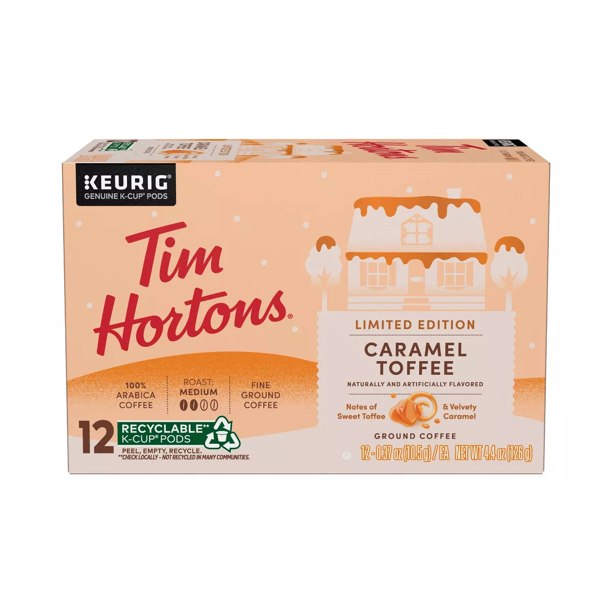 Tim Hortons Caramel Toffee Blend Medium Roast Coffee Keurig K-Cup - 12 Ct