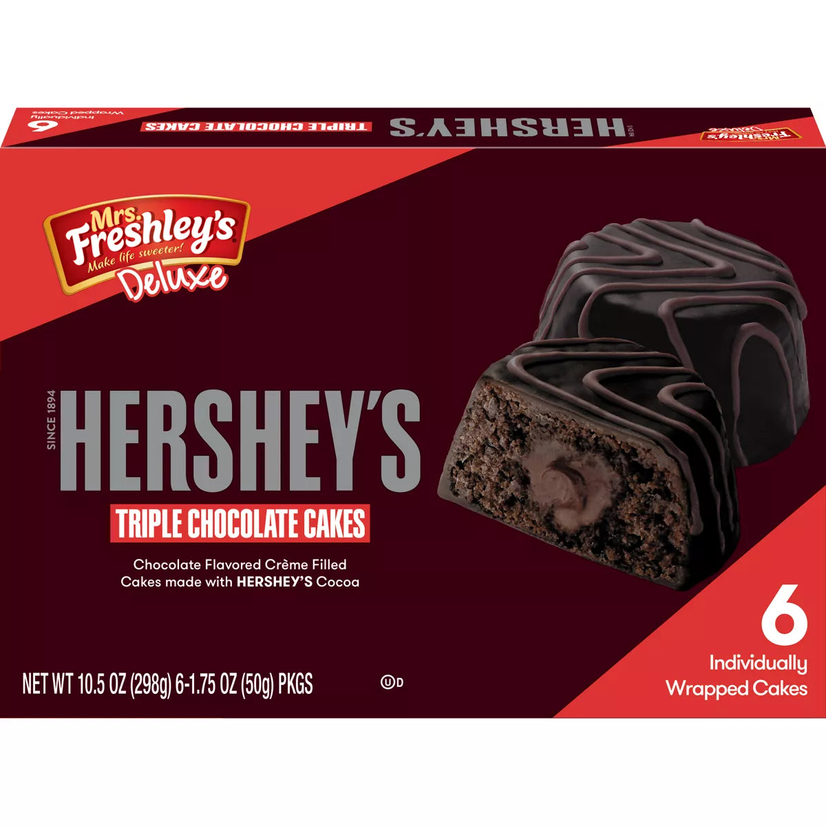 Mrs. Freshley's Deluxe Hershey's Triple Chocolate Cakes - 6ct