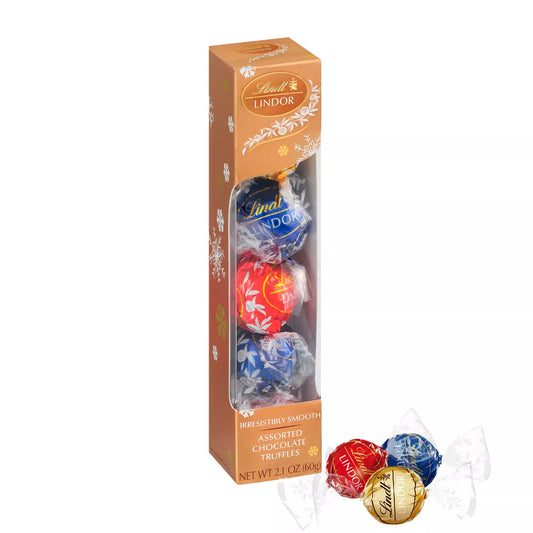 Lindt LINDOR Christmas Assorted Chocolate Truffles Favor Gift - 2.1oz