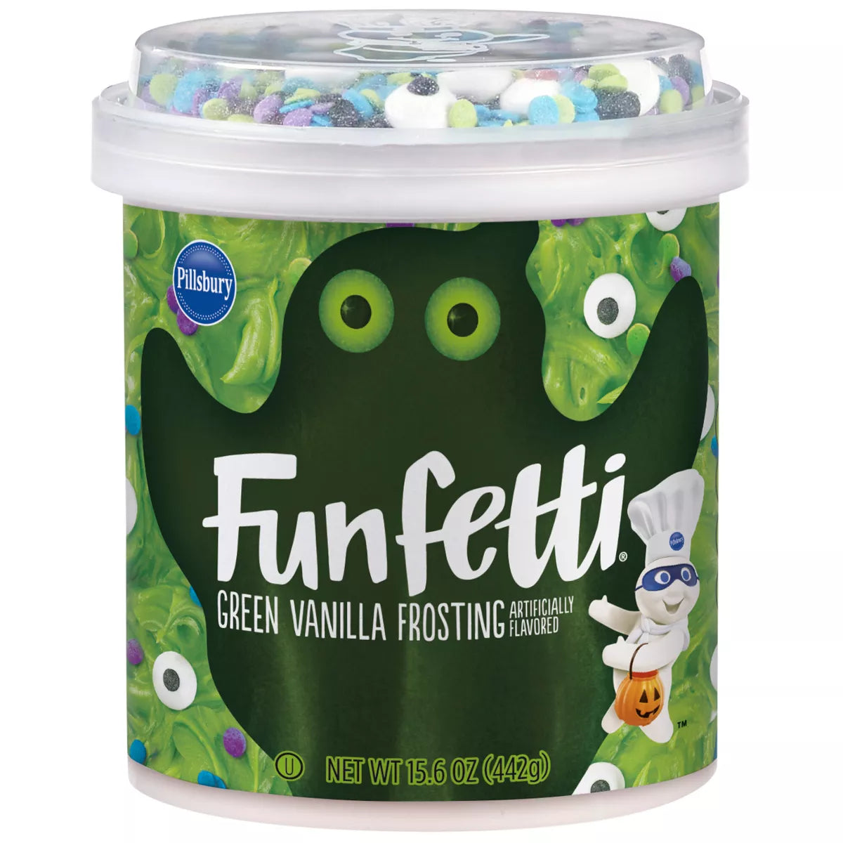 Pillsbury Funfetti Green Tub Frosting – 15.6oz