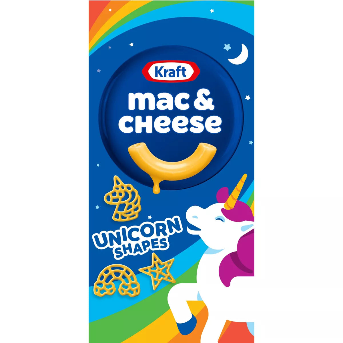 Kraft Mac and Cheese Dinner with Unicorn Pasta Shapes