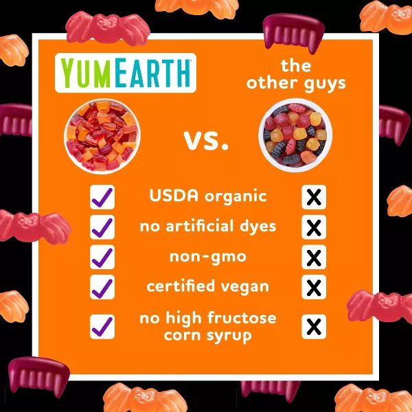 Yum Earth Halloween Organic Gummy Fruits - 10oz/20ct