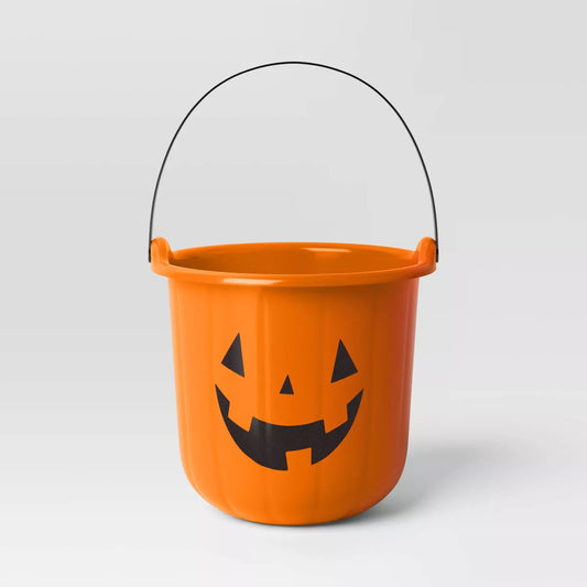 Orange Pumpkin Stackable Halloween Trick or Treat Pail - Hyde & EEK! Boutique™: Jack-o'-Lantern Design, No Assembly Required