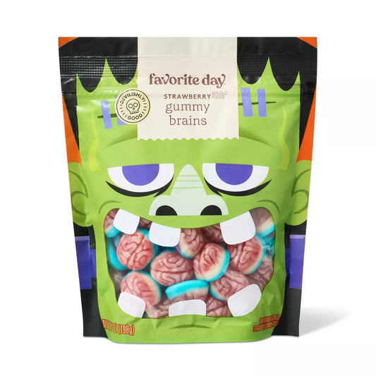 Halloween Strawberry Flavored Gummy Brains - 7oz - Favorite Day™