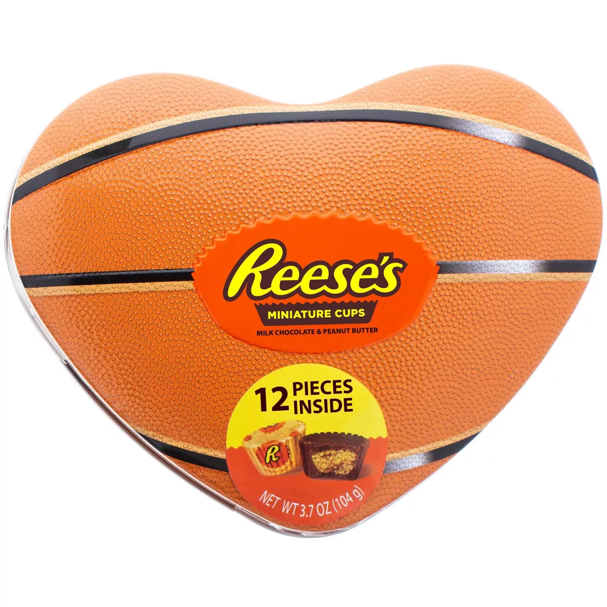 Hershey's Reese's Valentine's Day Basketball Heart Tin - 3.7oz