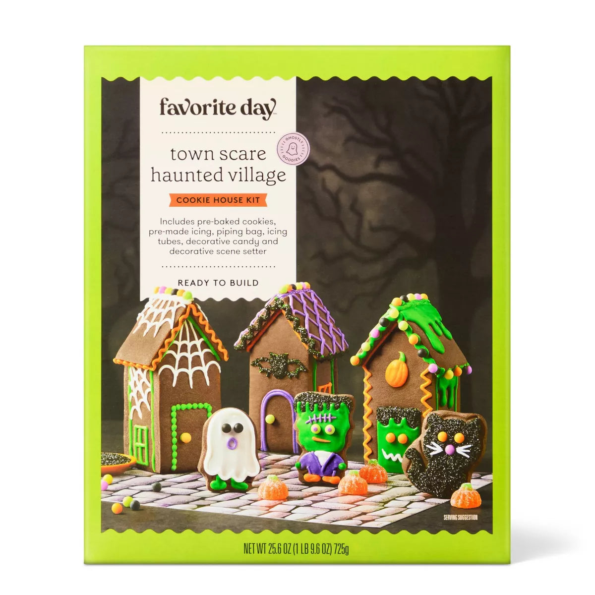 Halloween Town Scare Haunted Village Cookie House Kit - 26.3oz - Favorite Day™