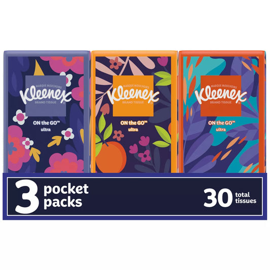 Kleenex On-the-Go 3-Ply Facial Tissue