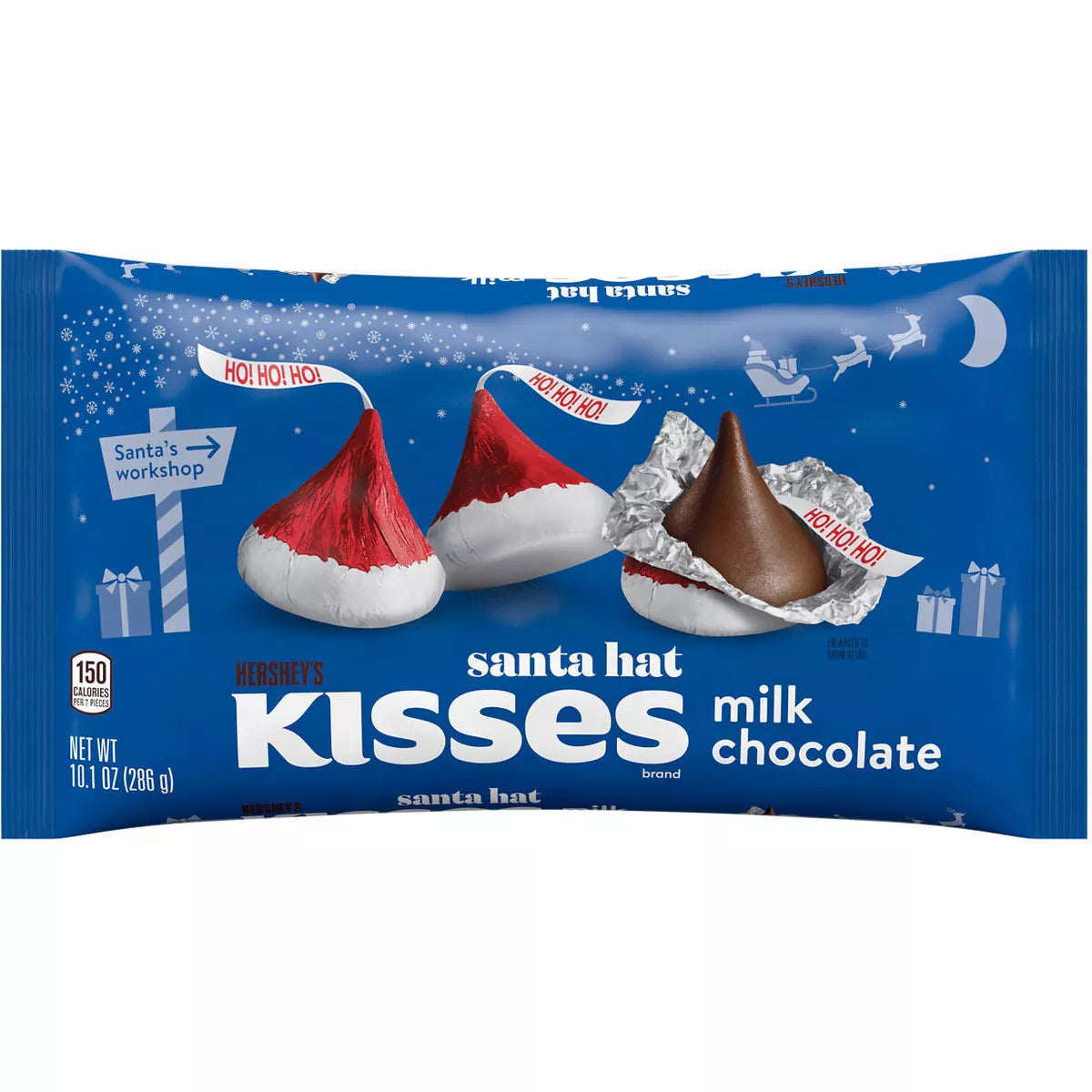 Hershey's Kisses Christmas Milk Chocolate Santa Hat Candy - 10.1oz