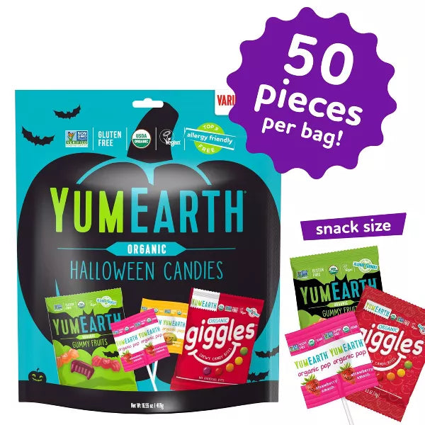 Yum Earth Halloween Organic Candies Variety Bag - 16.55oz