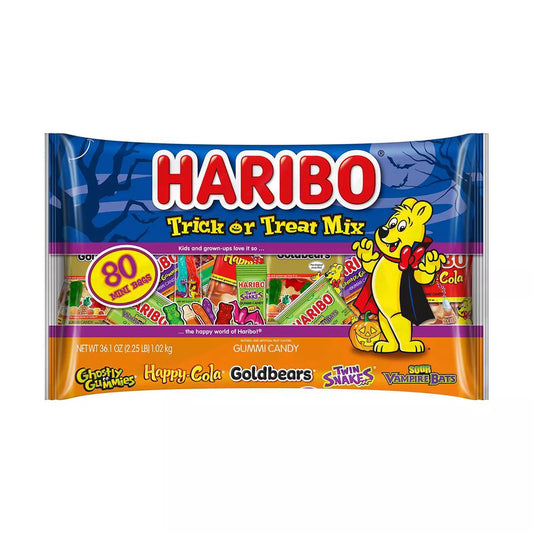 Haribo Halloween Trick or Treat Mix Mini Bags - 36.1oz/80ct