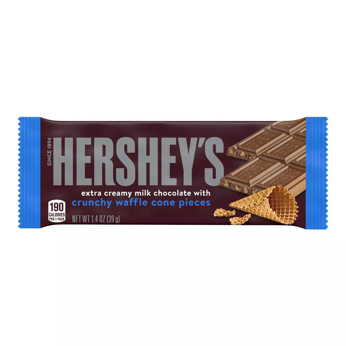 Hershey's Extra Creamy Milk Chocolate With Crunchy Waffle Cone Pieces Standard Bar 1.4oz