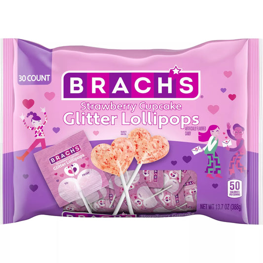 Brach's Valentine's Strawberry Cupcake Glitter Pops - 13.5oz