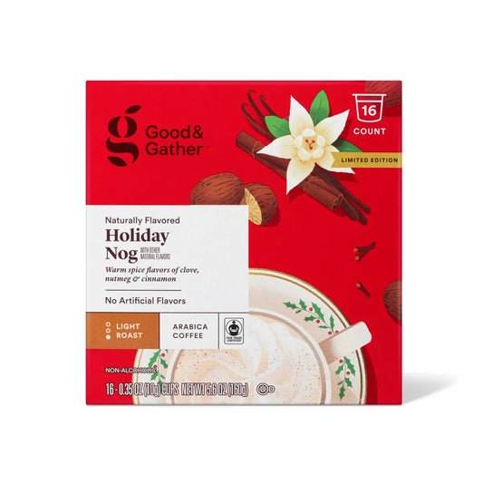 Naturally Flavored Holiday Nog Light Roast Coffee - 16ct - Good & Gather™