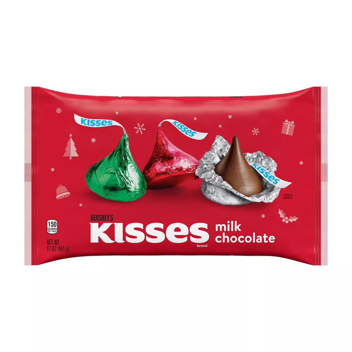 Hershey's Kisses Milk Chocolate Christmas Candy - 17oz