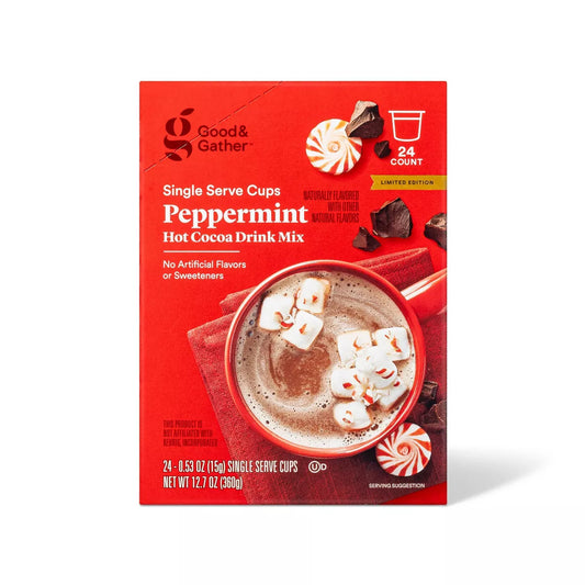 Peppermint Naturally Flavored with Other Natural Flavors Hot Cocoa Drink Mix Single Serve Cups - 24ct - Good & Gather™