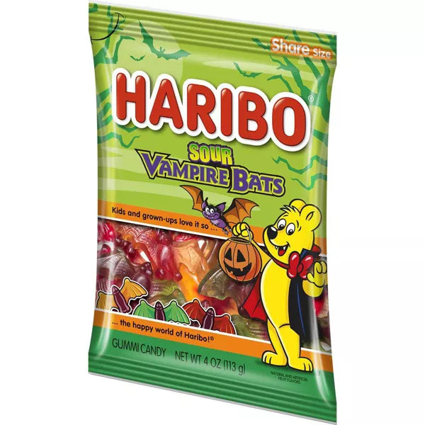 Haribo Halloween Sour Vampire Bats - 4oz - ULTRA RARE