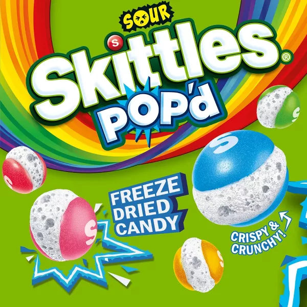 Skittles Sour Pop'd Freeze Dried Candy - 5.5oz - NEW ULTRA RARE