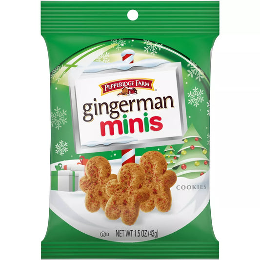 Pepperidge farm Christmas Snack Pack Gingerman Minis Ginger Cookies - 1.5oz