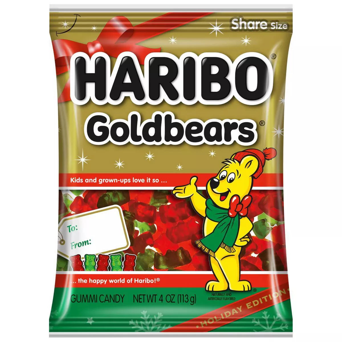 Haribo Goldbears Christmas Mini Gummy Bears - 4oz