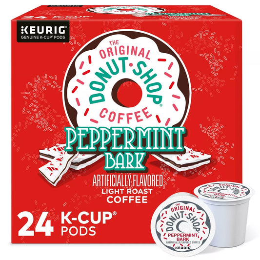 The Original Donut Shop Peppermint Bark Medium Roast Keurig K-Cup Coffee Pods Flavored Coffee - 24ct/8.3oz