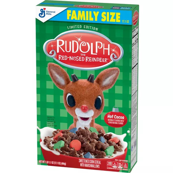 General Mills Rudolph The Red nosed Reindeer Family Size Cereal - 17.1oz