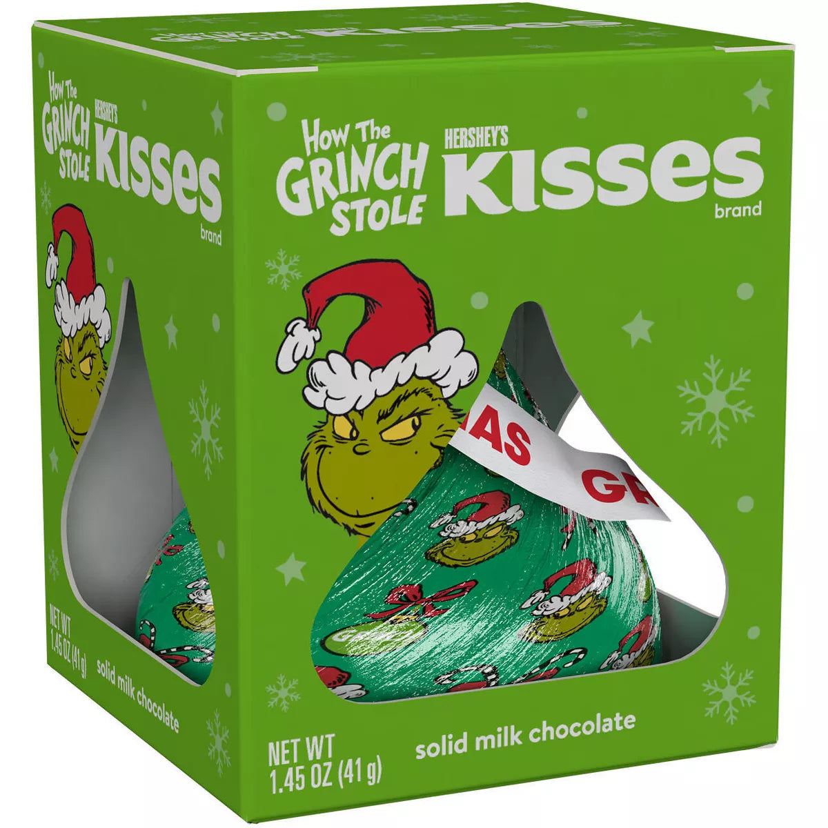 Hershey's KISSES Grinch Solid Milk Chocolate Holiday Candy - Limited Edition