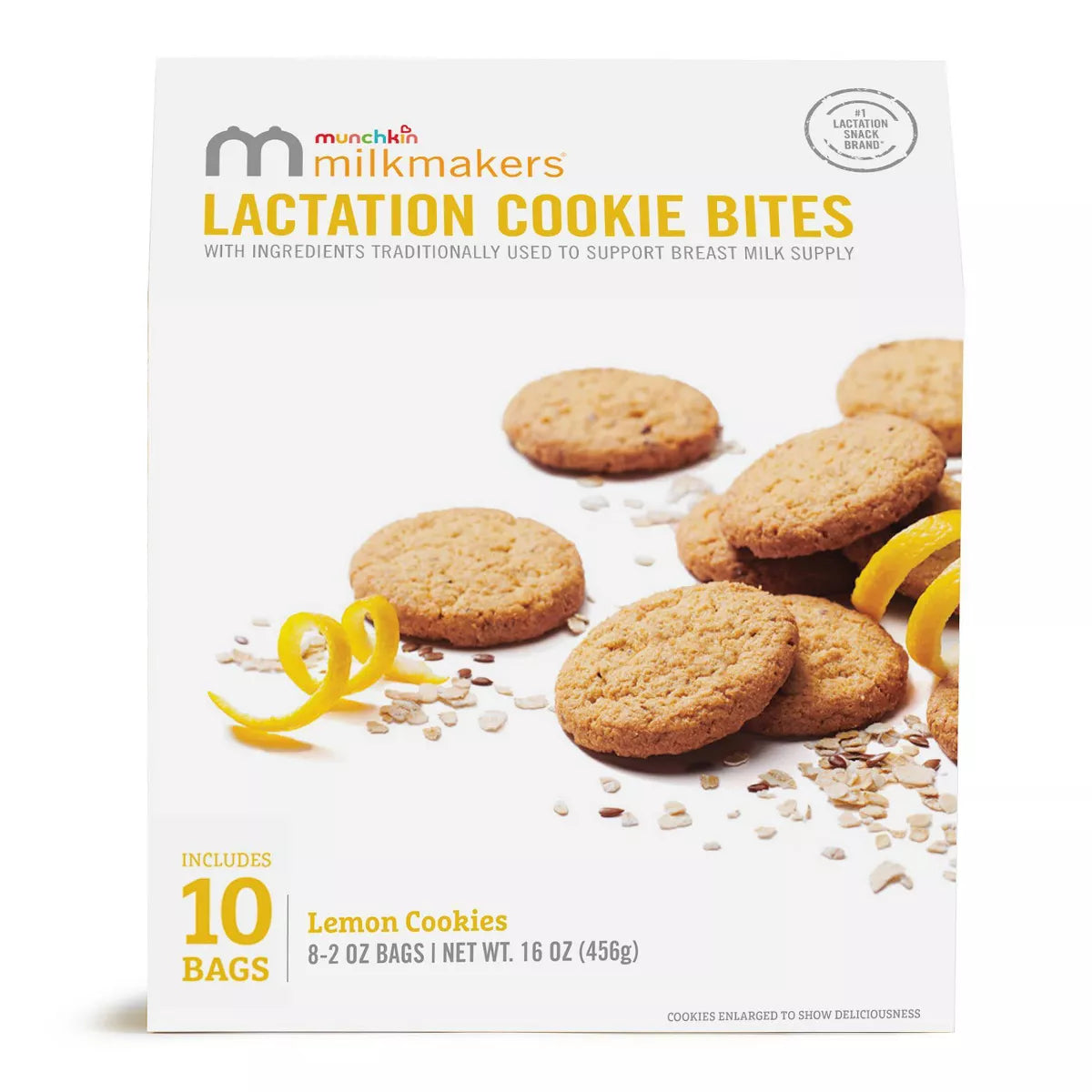 Munchkin Milkmakers Lactation Cookie Bites - Lemon - 20oz/10ct