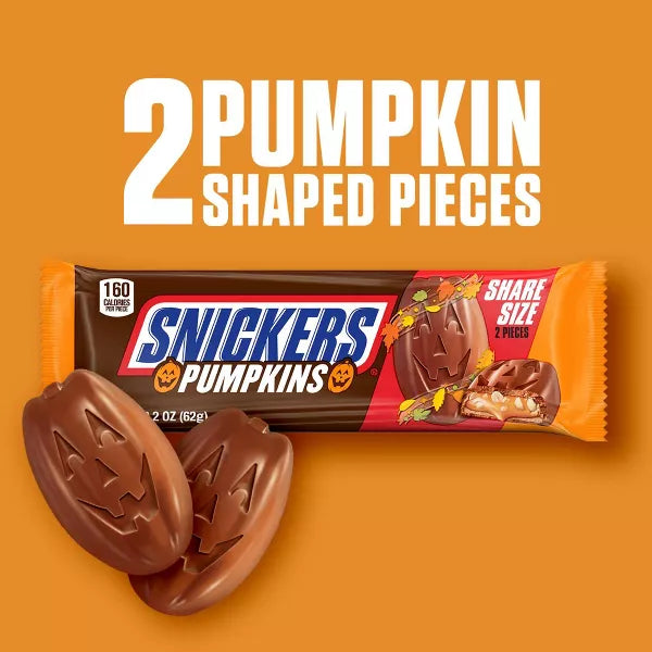 Snickers Halloween Pumpkin Milk Chocolate Candy Bar Share Size - 2.20oz