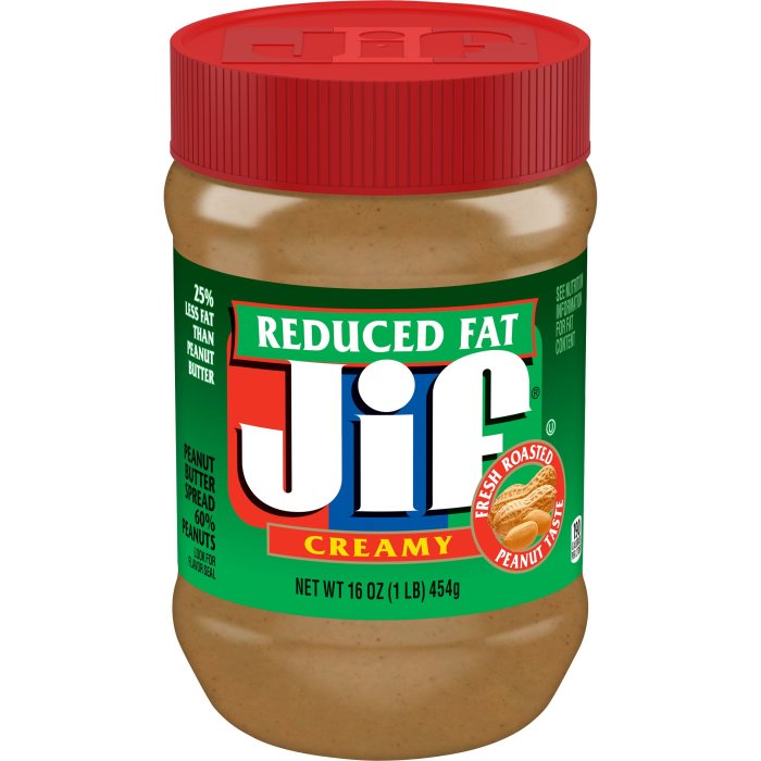 Jif Reduced Fat Creamy Peanut Butter Spread - 60% Peanuts