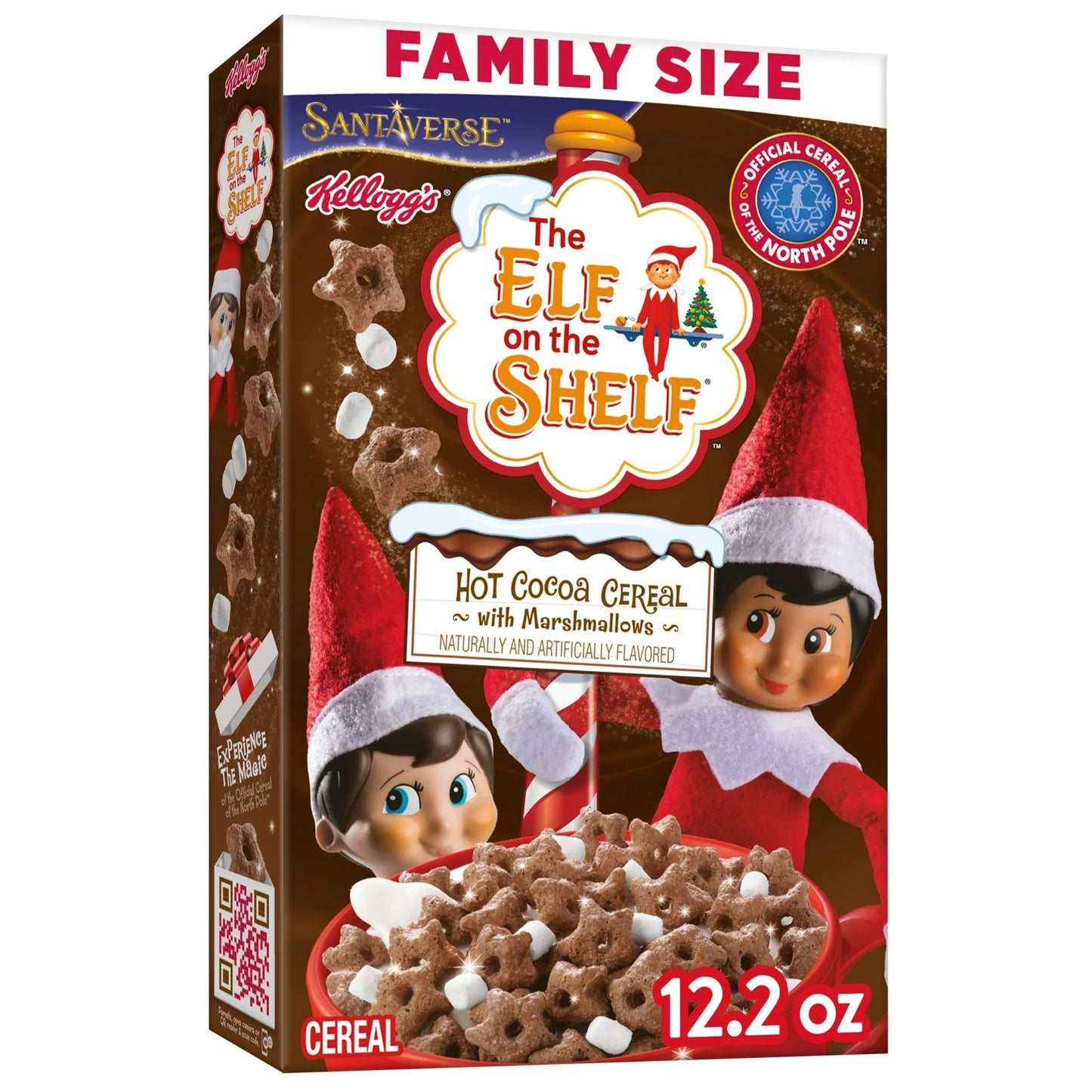 Kellogg's The Elf on the Shelf Breakfast Cereal, Christmas Cereal, Holiday Snacks, Family Size, Hot Cocoa with Marshmallows, 12.2oz Box - Limited Edition Christmas