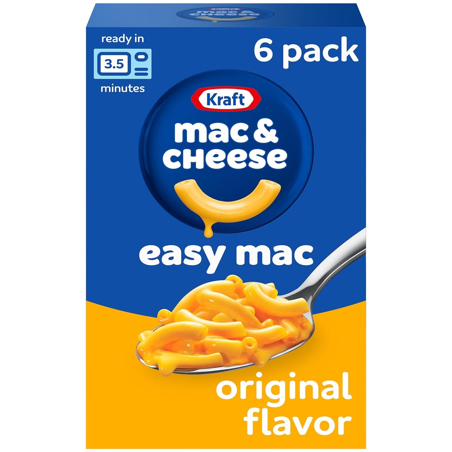 Kraft Easy Mac Original Macaroni & Cheese Microwavable Dinner (6 ct Packets)