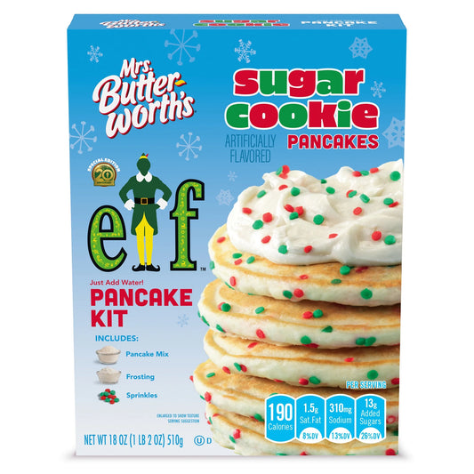 Mrs. Butterworth's ELF Sugar Flavored Cookie Pancake Mix Kit Limited Edition Christmas 2023