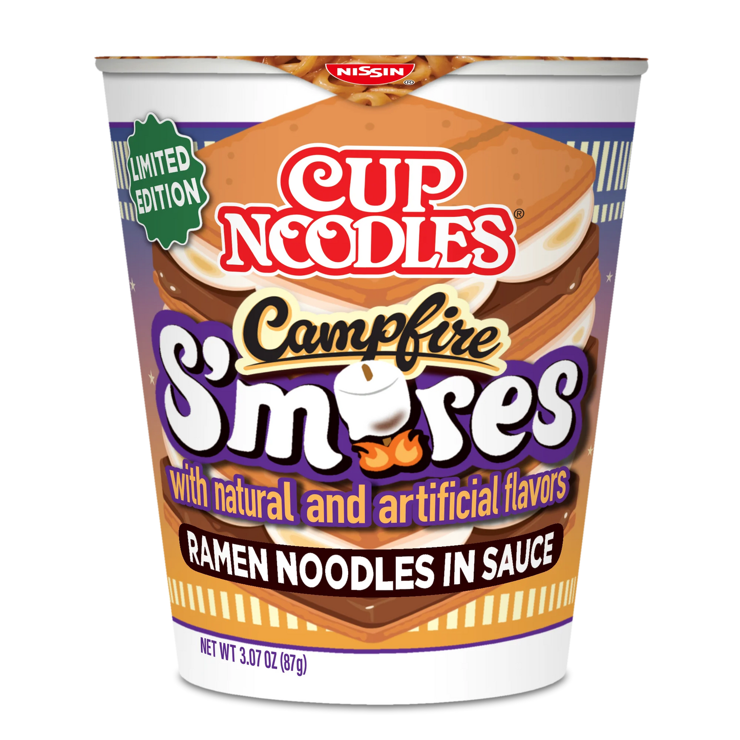 Nissin Cup Noodles - Campfire S’mores Ramen - Limited Edition - Microwaveable Cup